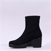 Miss Elastic Cushy Wedge Pull On Boot - Black Suede